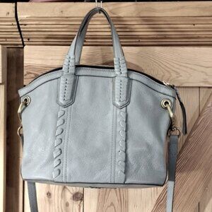 orYANY Italian Pebbled Gray Leather Purse Shoulder Bag